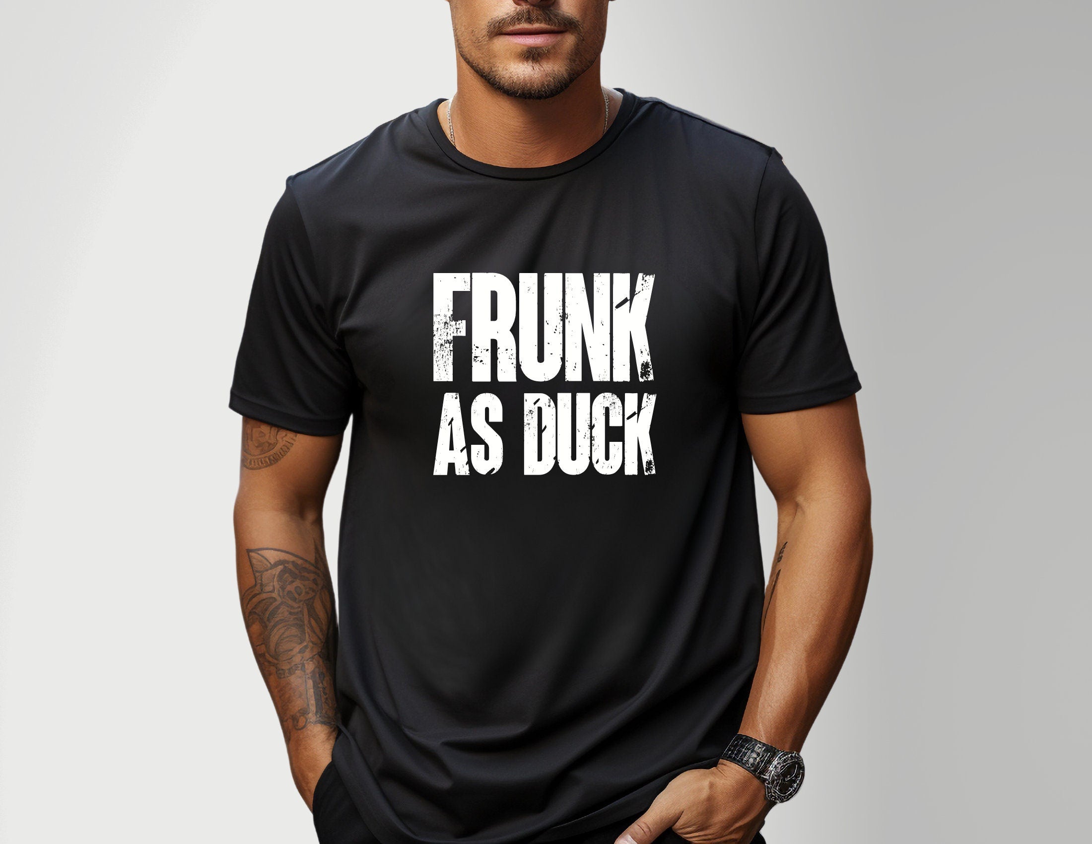 T-Shirt Herren | Frunk as Duck | personalisierbar | weiß, schwarz