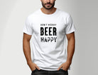 T-Shirt Herren | Don't Worry Beer Happy | personalisierbar | weiß, schwarz