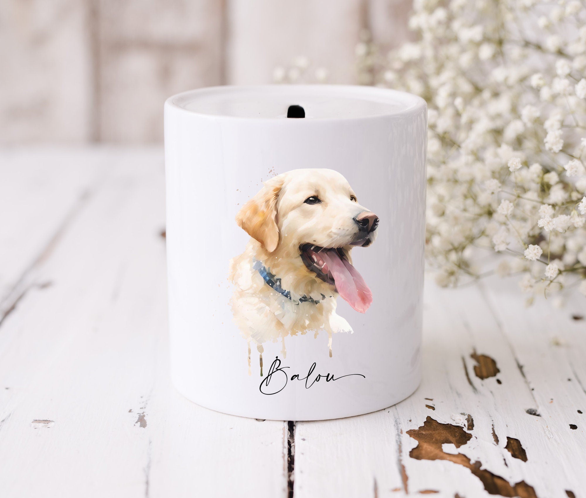 Spardose | mit Deinem Hund in Aquarell | statt Geld schenken | personalisiert | Geschenk Hundeliebhaber