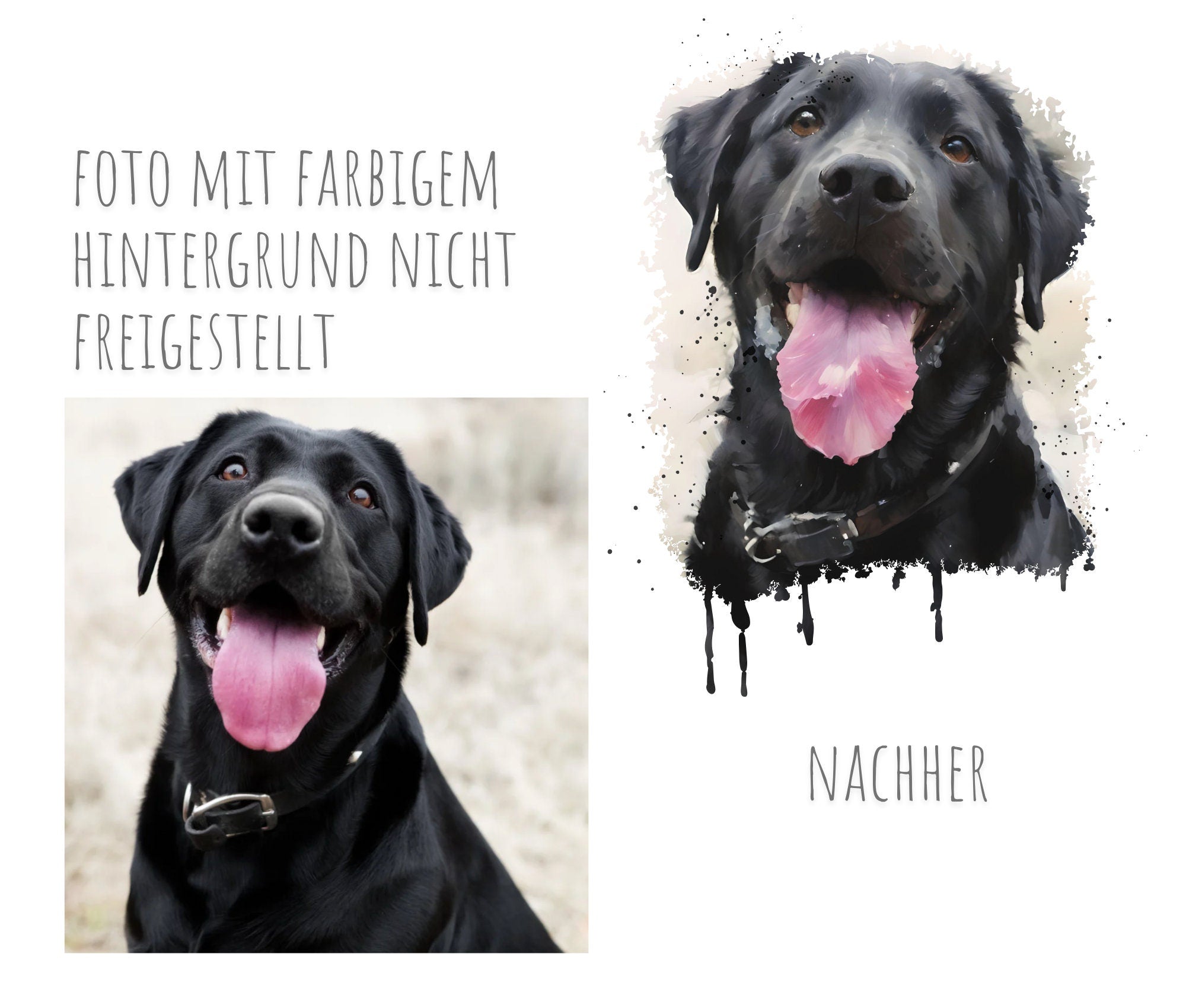 Heimtierausweis mit Aquarell Portrait von Deinem Tier | nach Foto | personalisierte Schutzhülle | Name