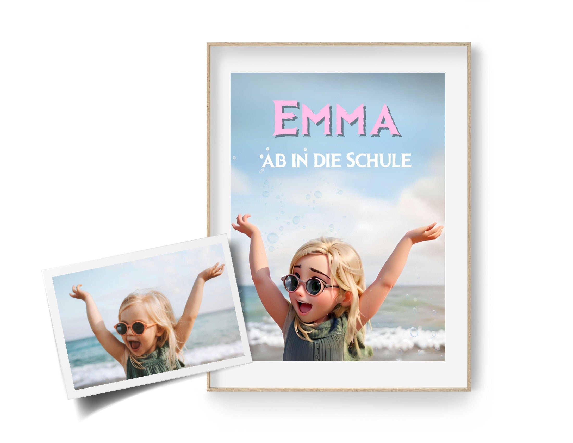 Kinderportrait im Pixar Style | Portrait als 3D Cartoon | Film Plakat Poster | Geschenk Schulanfang, Kita, Sport Kinderzimmer