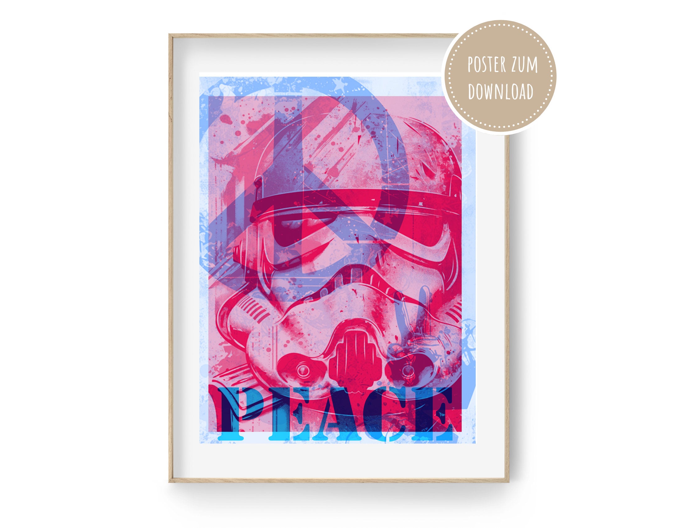 Poster Risographie | Riso Print | PEACE Stormtrooper | Digitaler Download