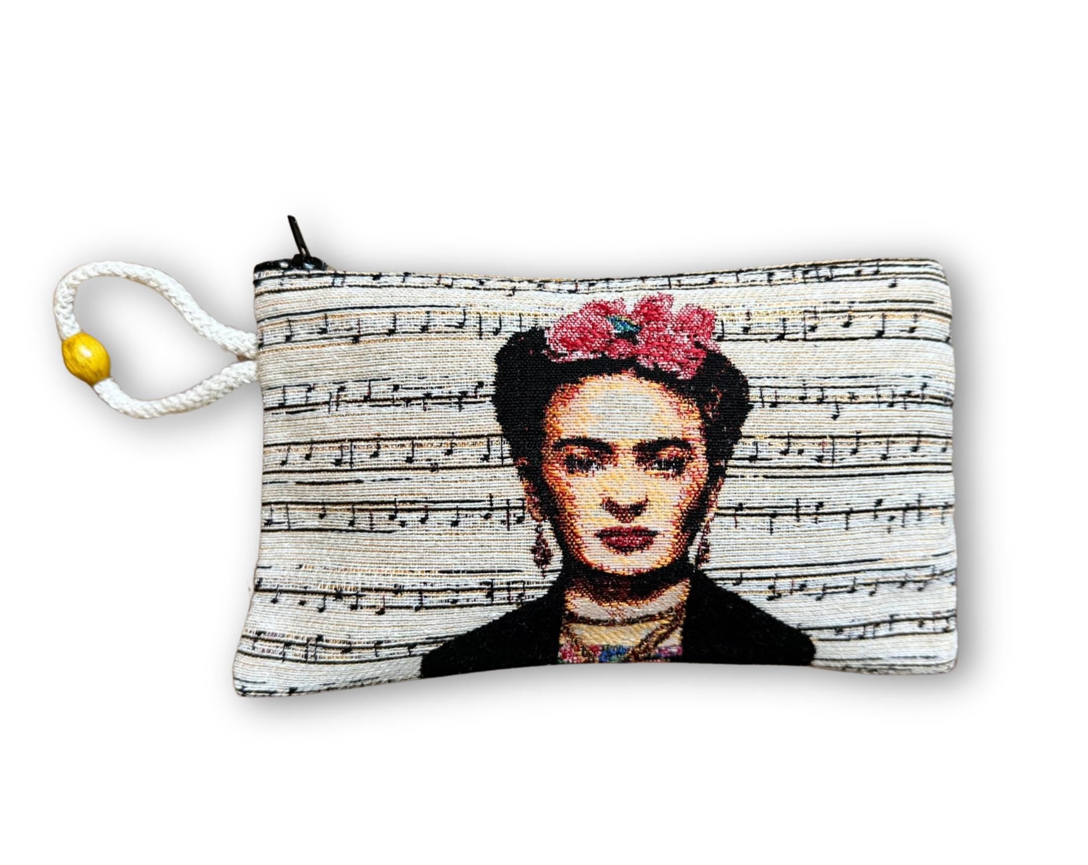 Kosmetiktasche | Clutch | Frida Kahlo | Gobelinstoff, Reißverschluss, Kordelgriff