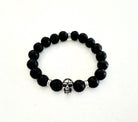 Armband | schwarze Lavaperlen mit Totenkopf | Schädel | Skull Lavaarmband | Männerarmband | Perlenarmband | Lava