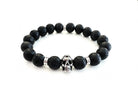 Armband | schwarze Lavaperlen mit Totenkopf | Schädel | Skull Lavaarmband | Männerarmband | Perlenarmband | Lava