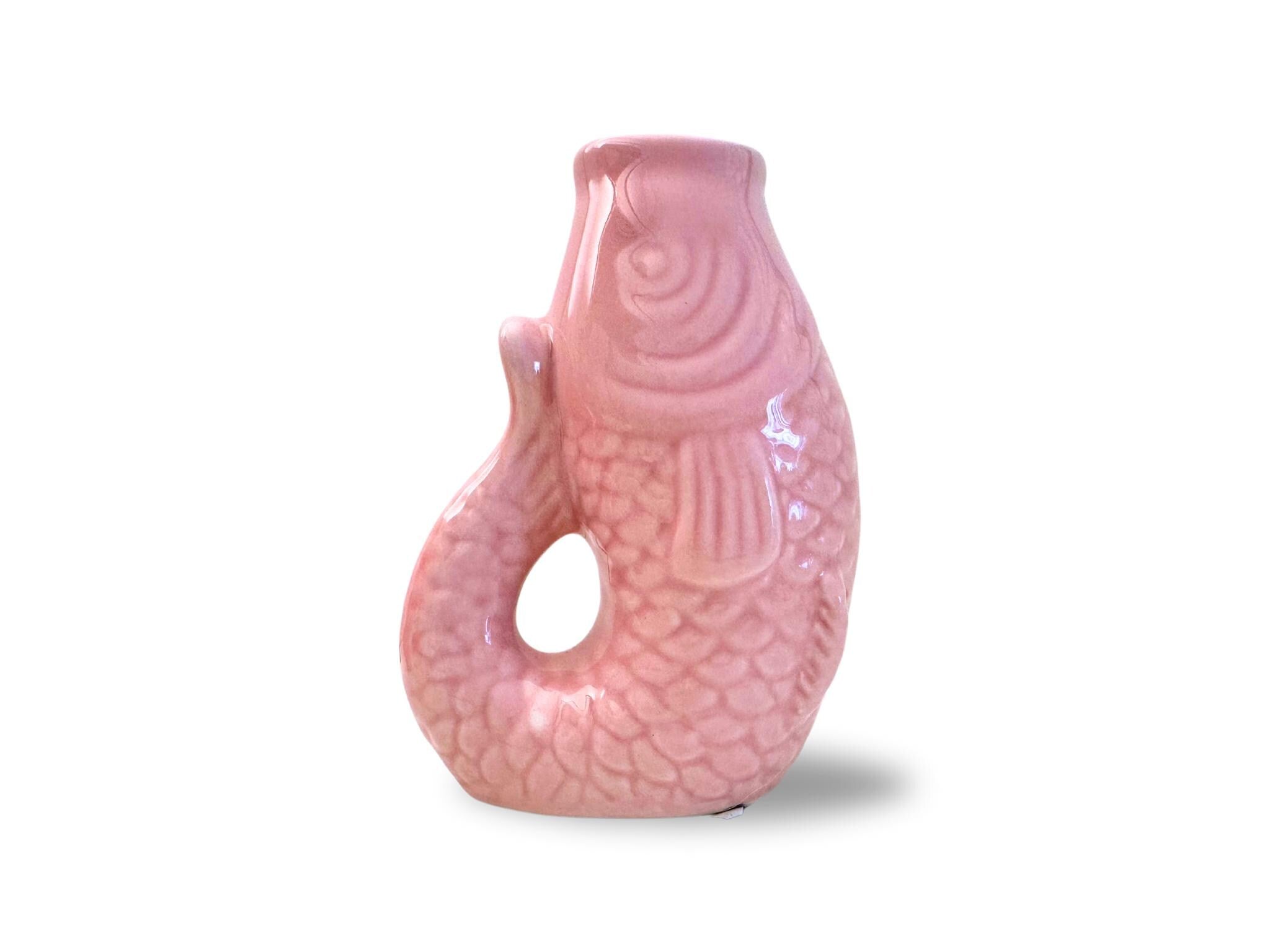 Kleine poppige Vase im Fisch-Look | Fisch-Vase in pink, orange und rosa