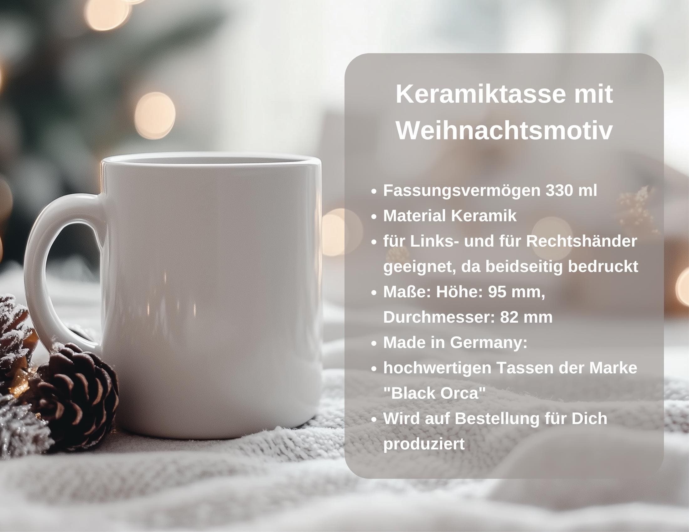 Keramiktasse | Weihnachtsmotiv | Farm Fresh Trees