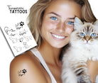 Cat Mom Tattoos | temporäres Katzen Tattoo | 9er Set | Cat Katze Kitten Katzenpfote | Cat Tattoos