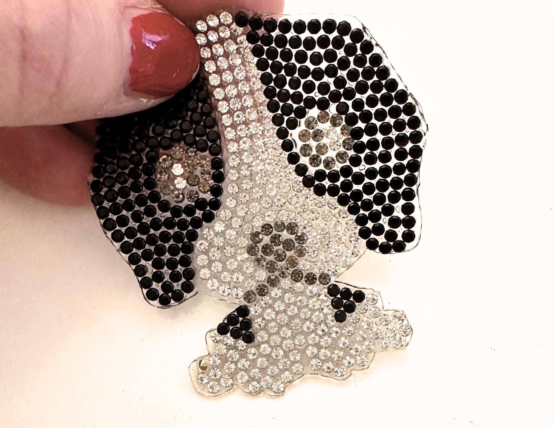 Hund aus Strass | DIY Patch | Motiv zum Aufbügeln | Glitzer | Hotfix Bügelbild