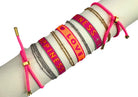 Festival Bändchen orange pink | Stoff Armband | Happiness Love | zarte Gliederarmbänder gold silber