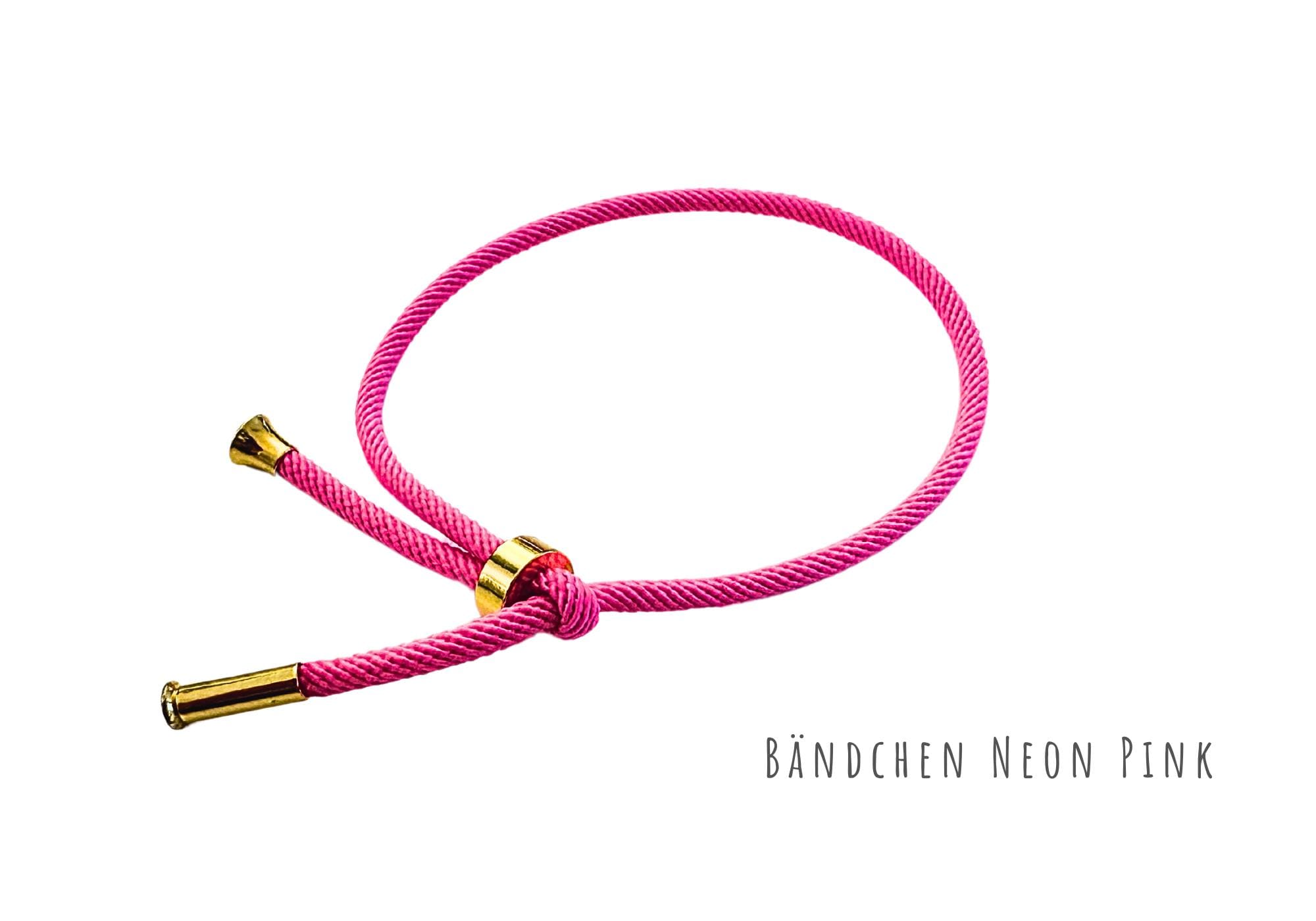 Festival Bändchen orange pink | Stoff Armband | Happiness Love | zarte Gliederarmbänder gold silber