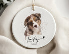 Ornament | Personalisiert | Haustier Aquarell nach Foto + Name | benutzerdefiniertes Ornament | Hund, Katze, Pferd | Erinnerung