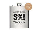 Flachmann für Skifahrer | personalisiertes Geschenk | Edelstahl Trinkflasche | Lasergravur