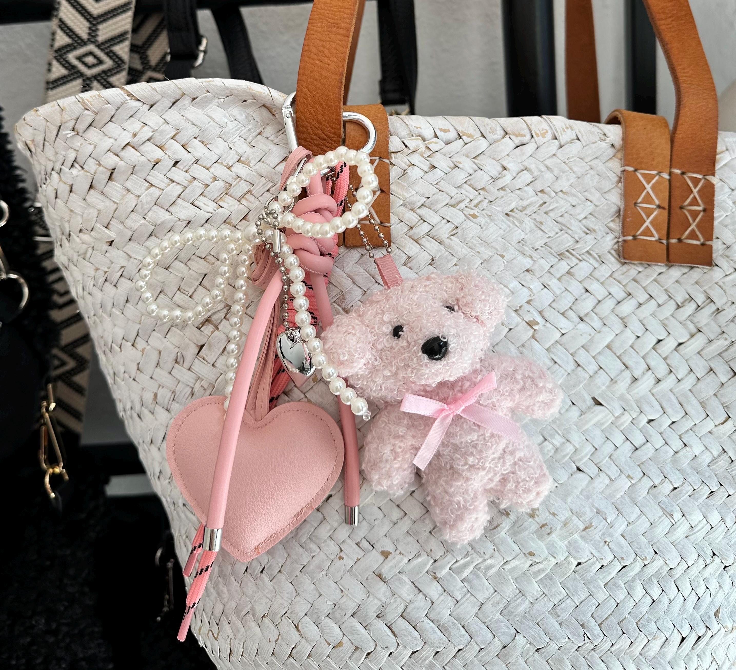 Teddy | Anhänger für Tasche oder Schlüssel | Taschenschmuck Taschenanhänger rosa Bag Charm