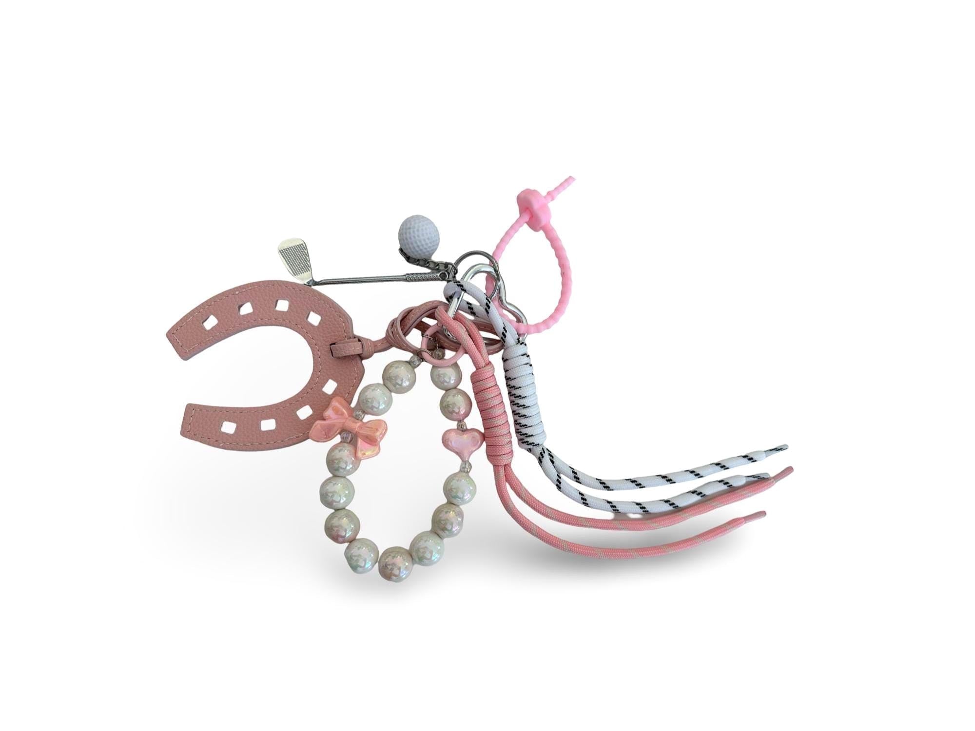 Hufeisen | Anhänger für Tasche oder Schlüssel | Taschenschmuck Taschenanhänger Bag Charm rosa