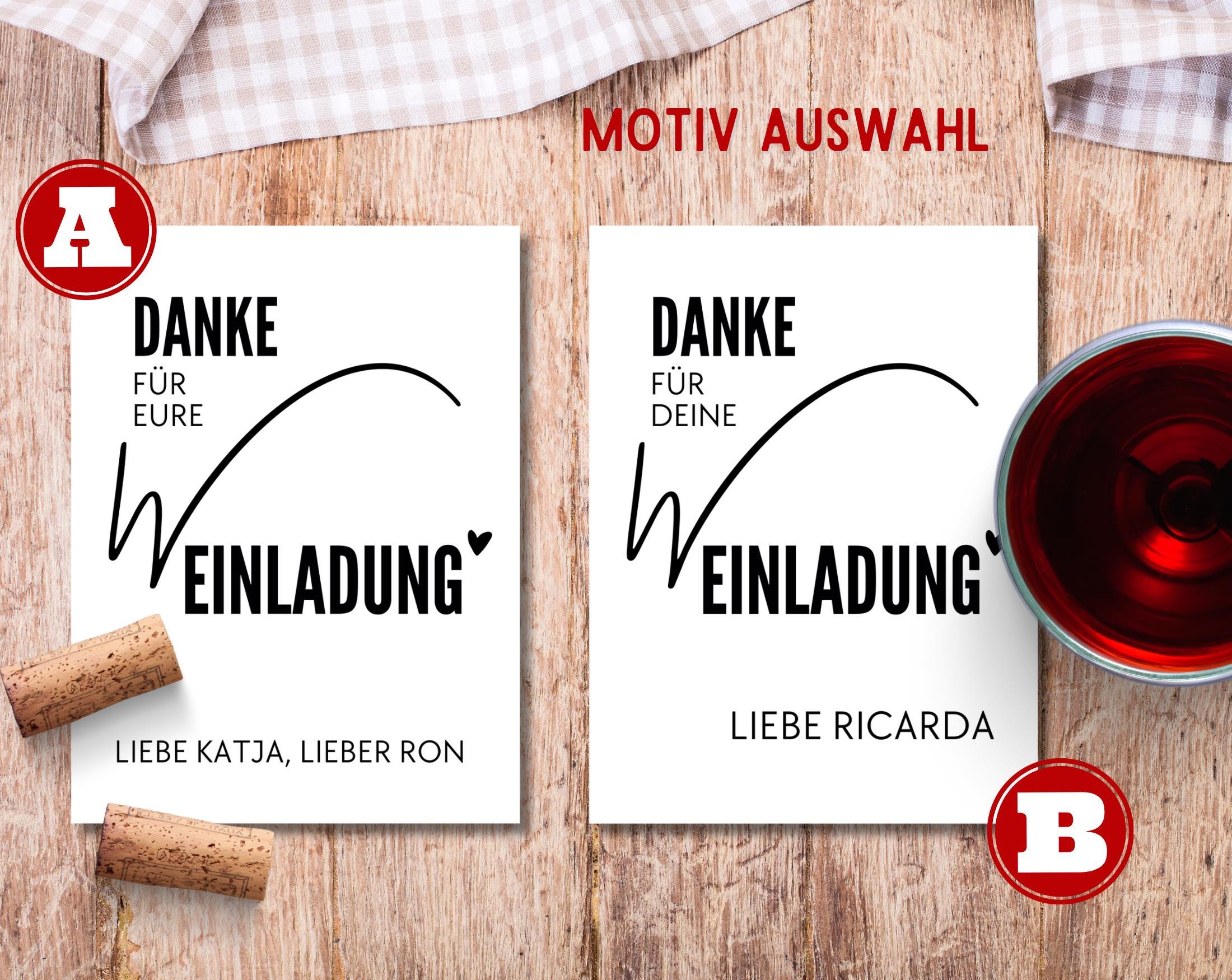 Personalisiertes Weinflaschen Etikett | Danke für Eure (W)Einladung | Mitbringsel