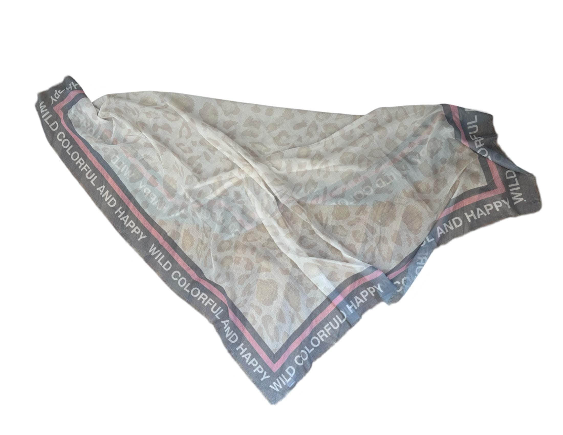 Tuch | Leo Viscosetuch | Sommertuch | Pink grau