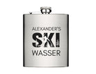 Flachmann für Skifahrer | personalisiertes Geschenk | Edelstahl Trinkflasche | Lasergravur