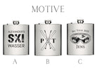 Flachmann für Skifahrer | personalisiertes Geschenk | Edelstahl Trinkflasche | Lasergravur