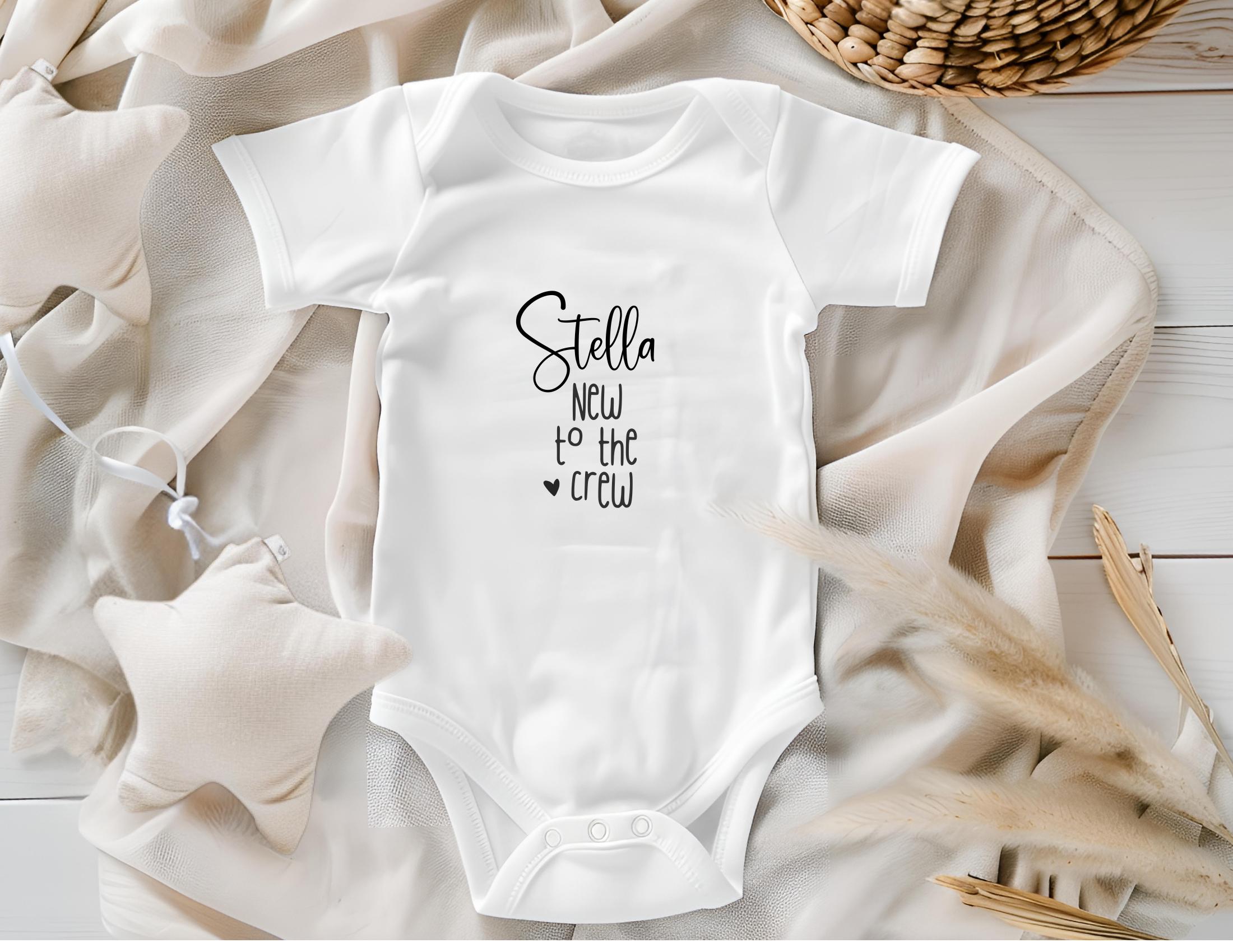 Baby Body mit Personalisierung - New to the crew | Body mit Name | diverse Größen | personalisiertes Geschenk Geburt