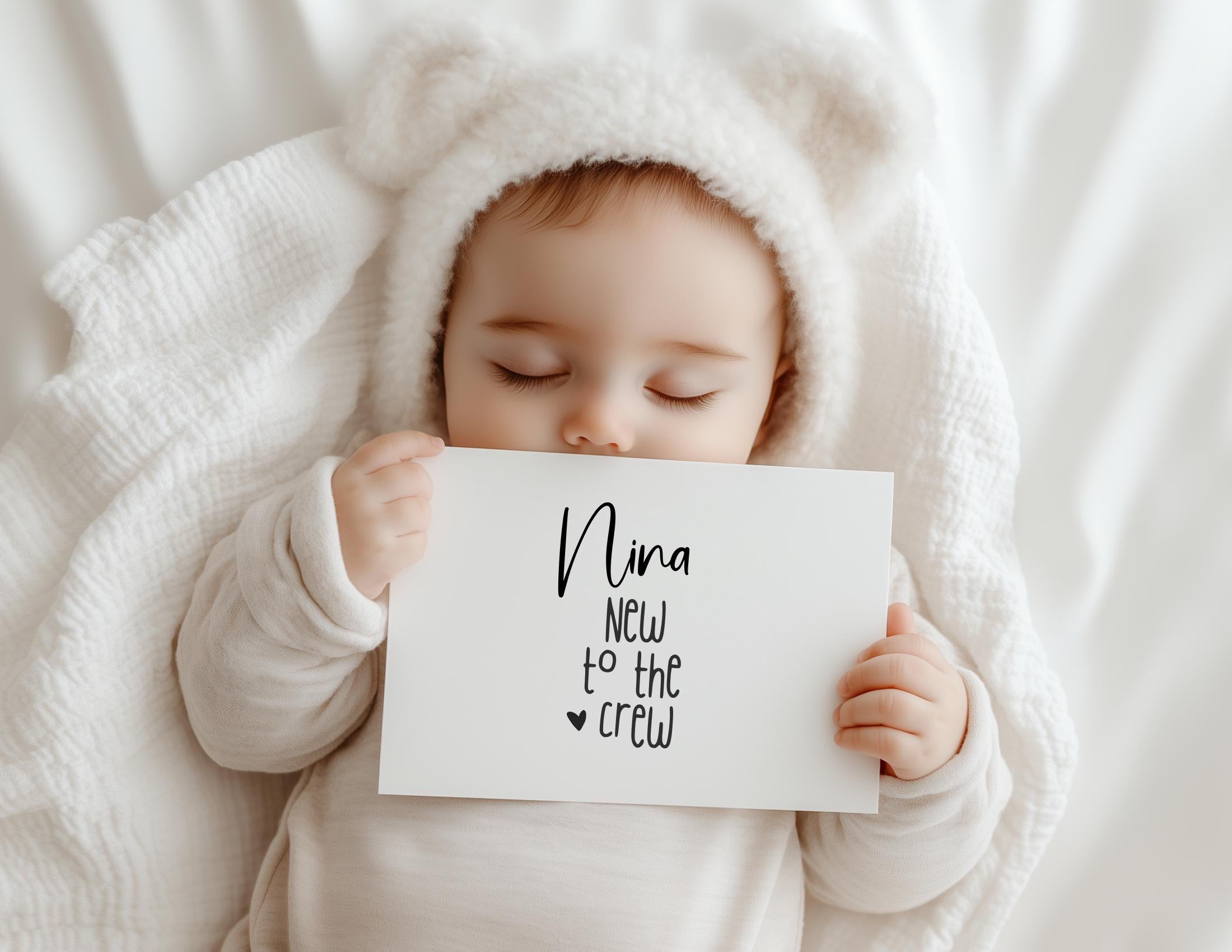 Baby Body mit Personalisierung - New to the crew | Body mit Name | diverse Größen | personalisiertes Geschenk Geburt