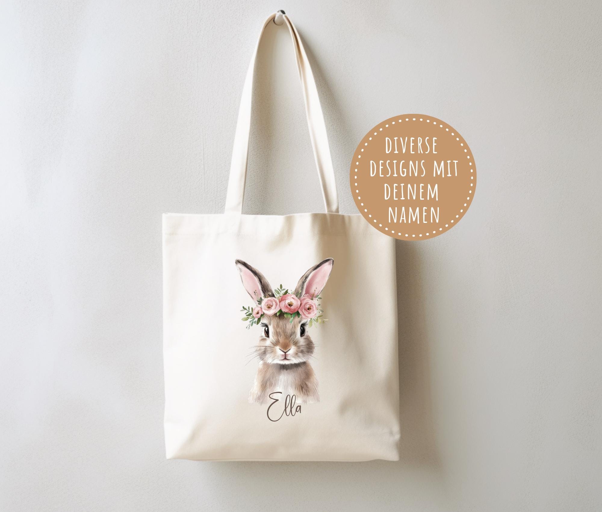 Jutebeutel Ostern | Hase | Stofftasche mit Hase und Namen | natur Beutel personalisiert