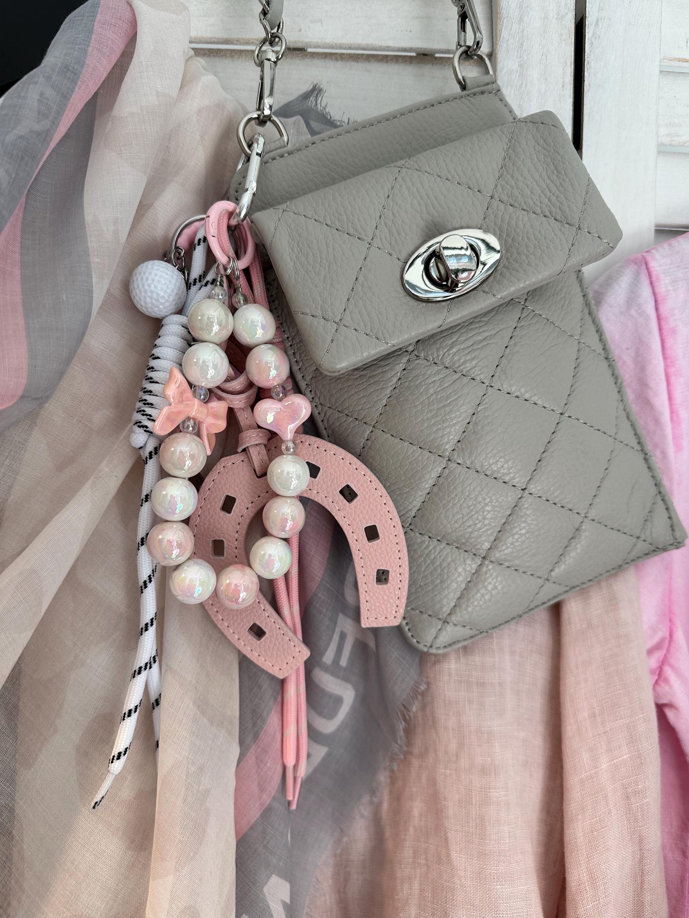 Hufeisen | Anhänger für Tasche oder Schlüssel | Taschenschmuck Taschenanhänger Bag Charm rosa