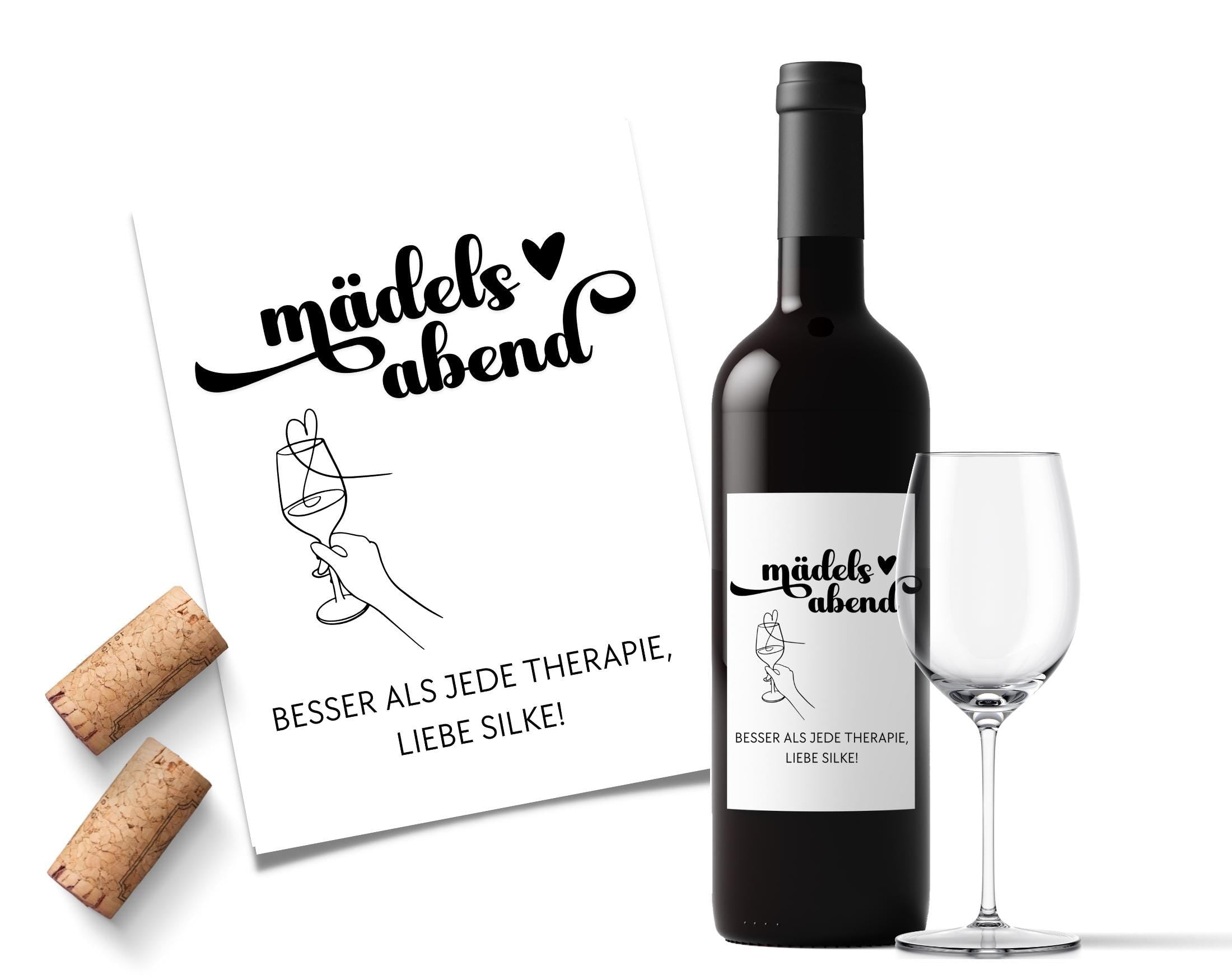 Personalisiertes Weinflaschen Etikett | Mädelsabend