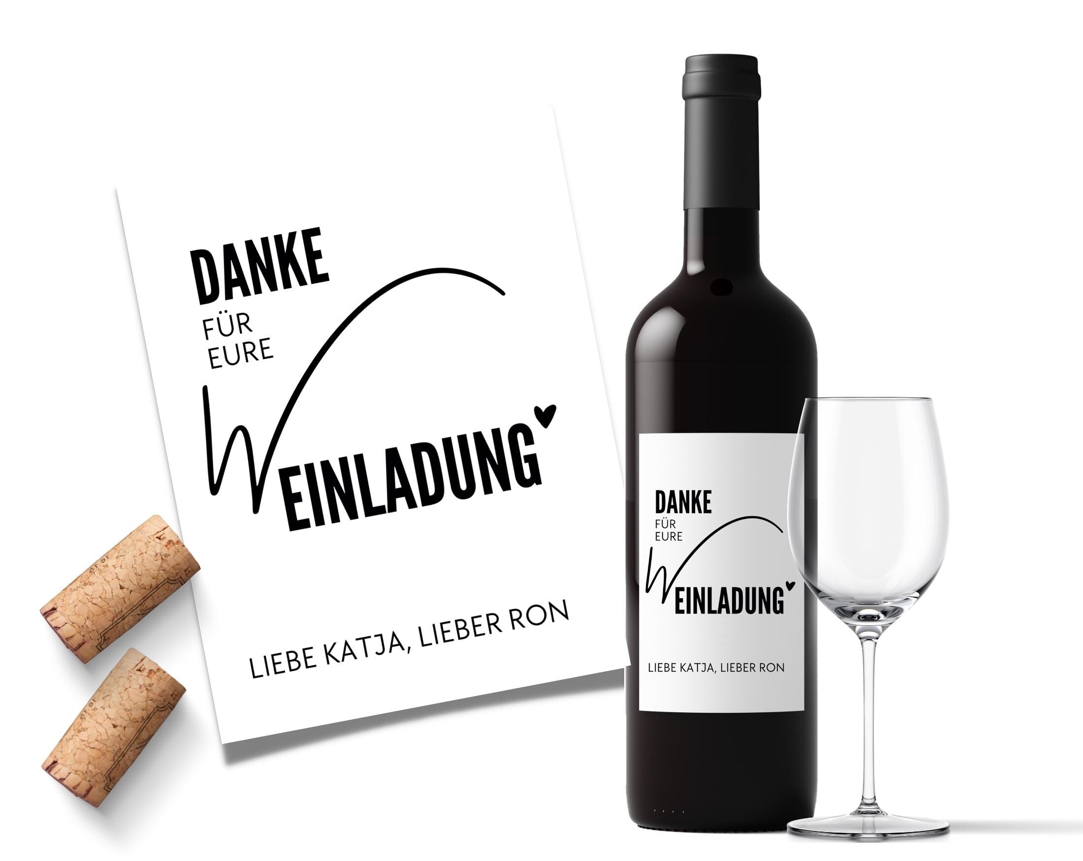 Personalisiertes Weinflaschen Etikett | Danke für Eure (W)Einladung | Mitbringsel