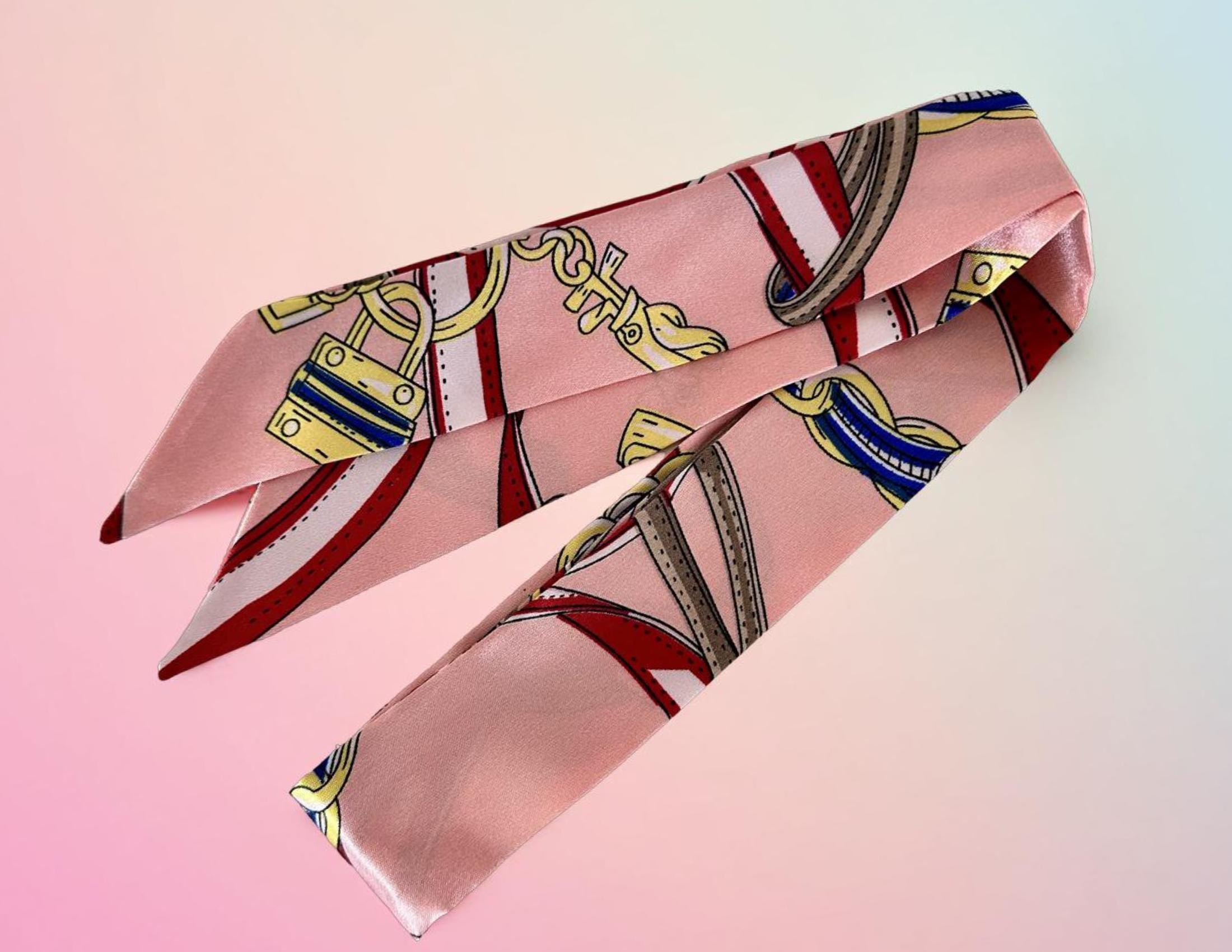 Twilly: seidiges Band | schmaler Schal in rosa für Handtasche, als Halstuch oder Armband