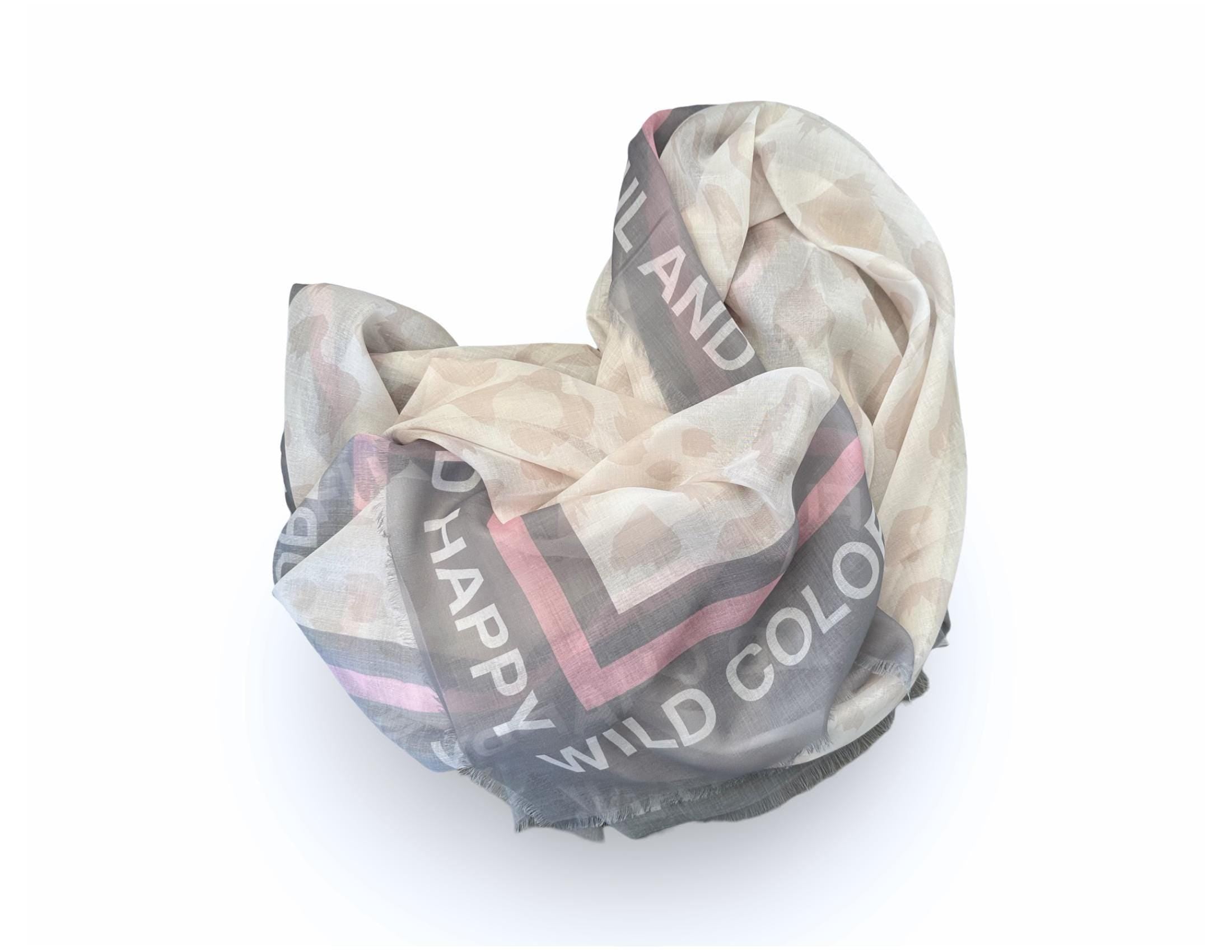 Tuch | Leo Viscosetuch | Sommertuch | Pink grau