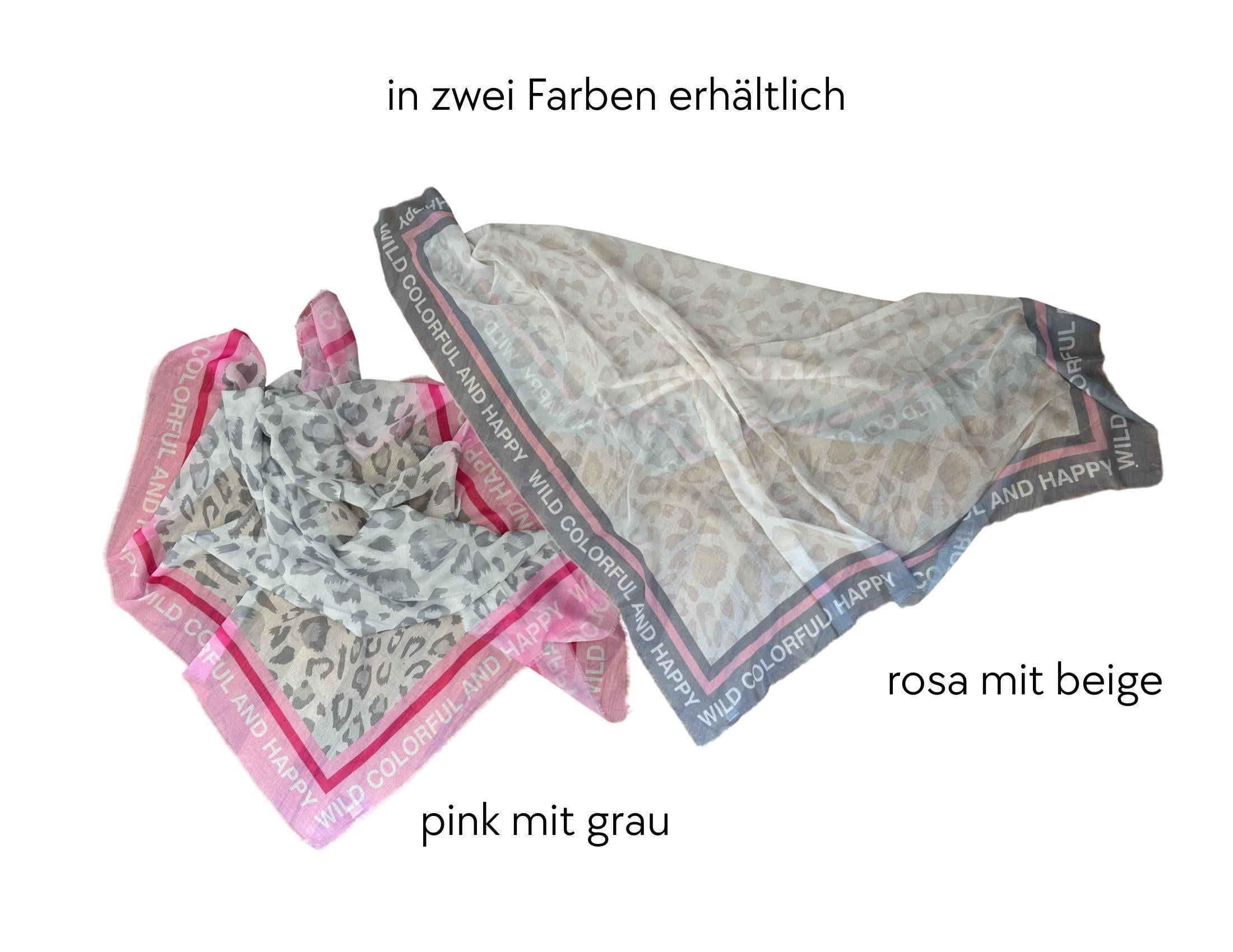 Tuch | Leo Viscosetuch | Sommertuch | Pink grau