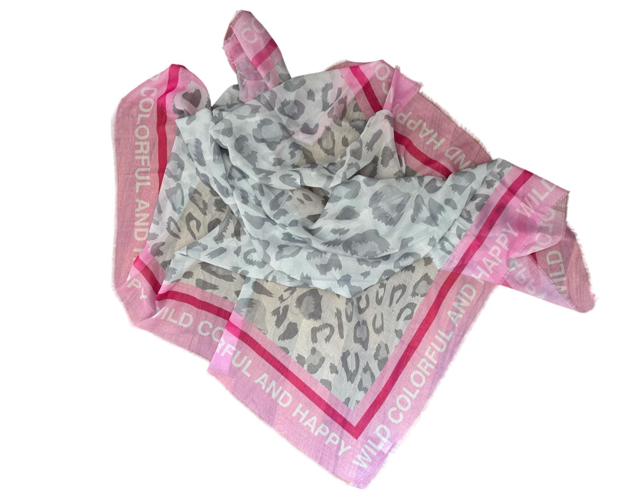 Tuch | Leo Viscosetuch | Sommertuch | Pink grau
