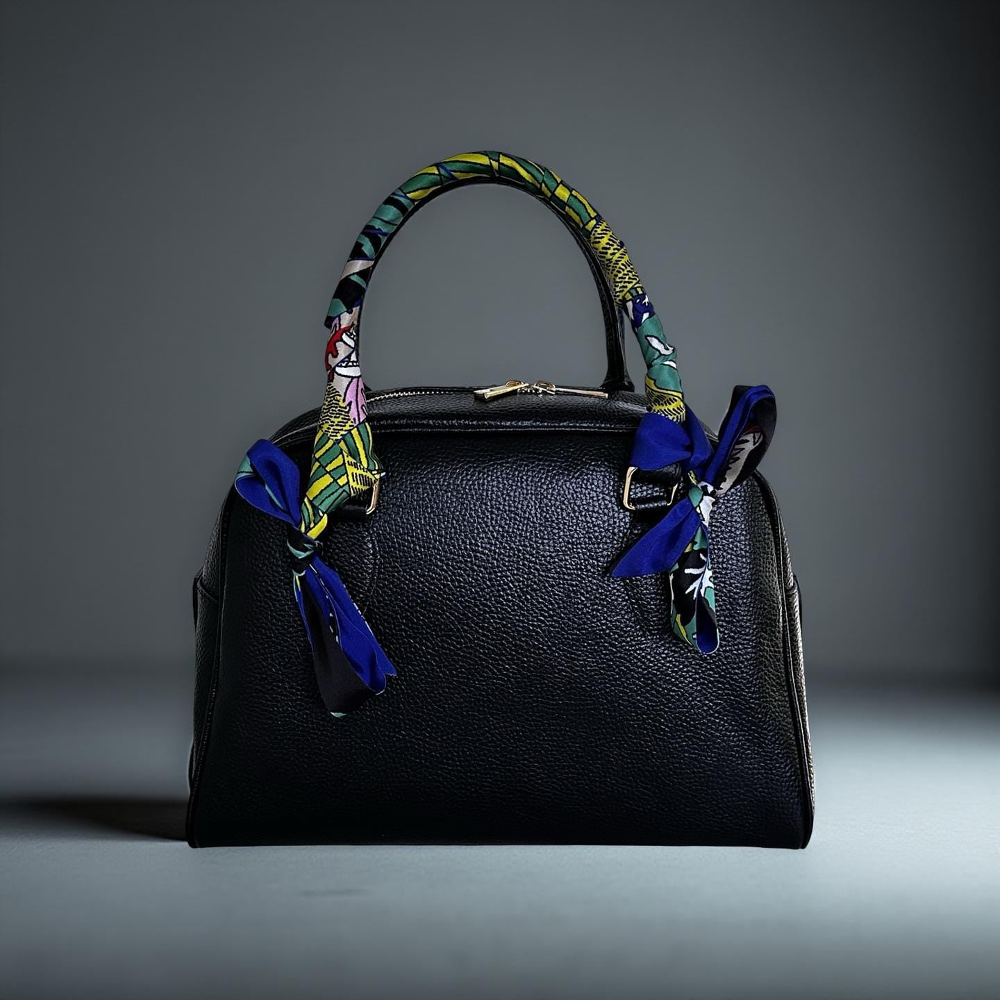 Schmaler seidiger Schal | Twilly Handtasche Griff | Wrap | Tuch | Haarband | Armband | Foulard | Taschenband | Vintage Stil blau grün