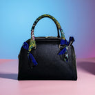 Schmaler seidiger Schal | Twilly Handtasche Griff | Wrap | Tuch | Haarband | Armband | Foulard | Taschenband | Vintage Stil blau grün