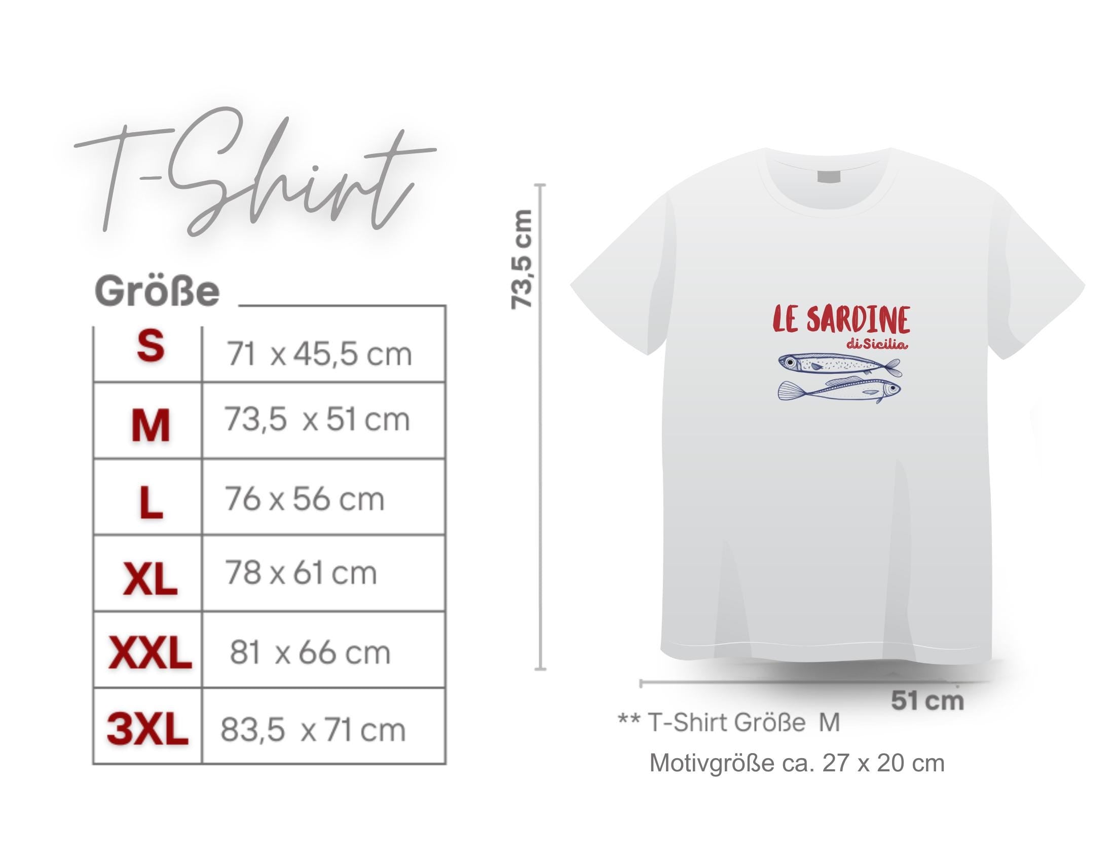 T-Shirt Le Sardine | weiß | Sardinen Motiv Fische Sommer | Reine Baumwolle