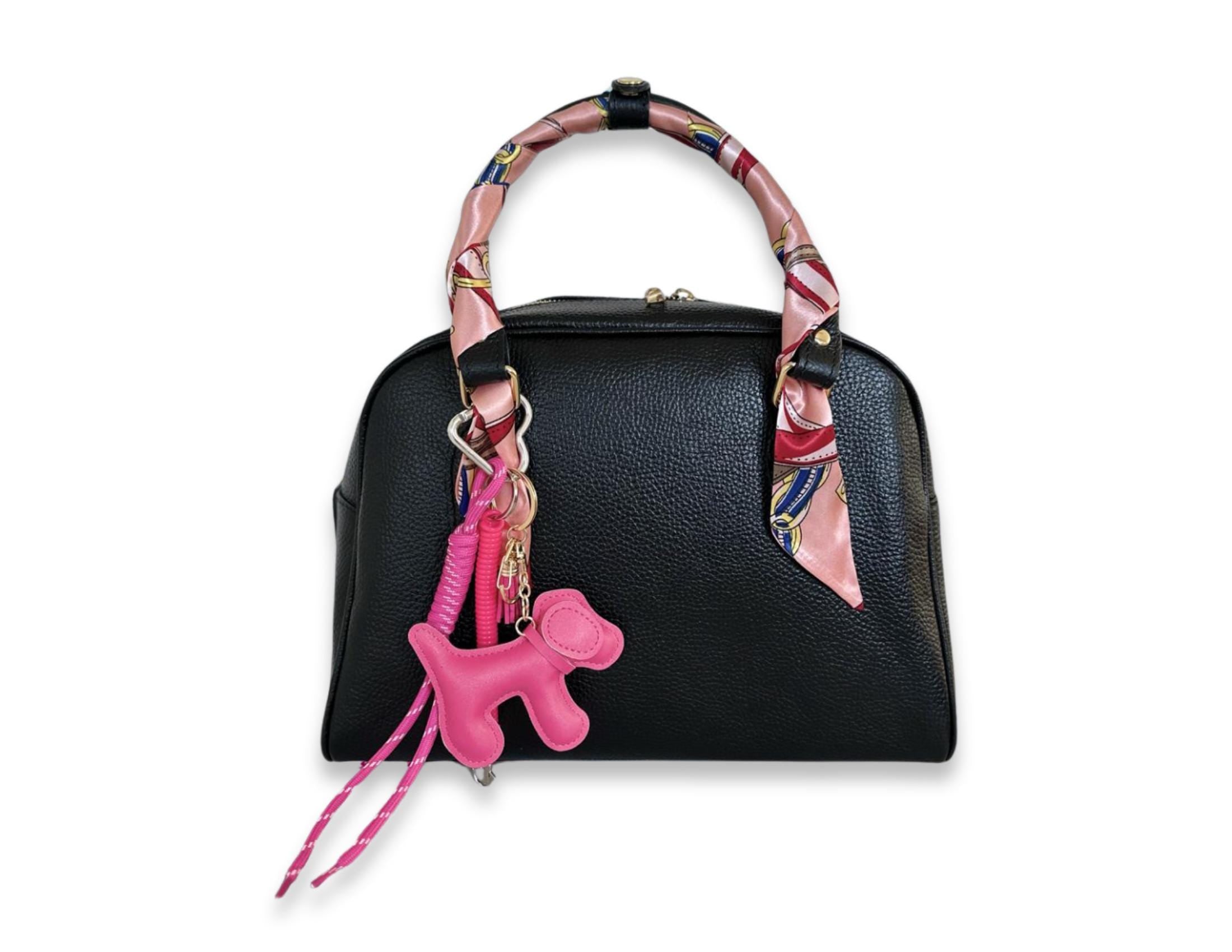 Anhänger Hund | Taschenschmuck Taschenanhänger | Bag Charm pink, schwarz, weiß, rosa, beige