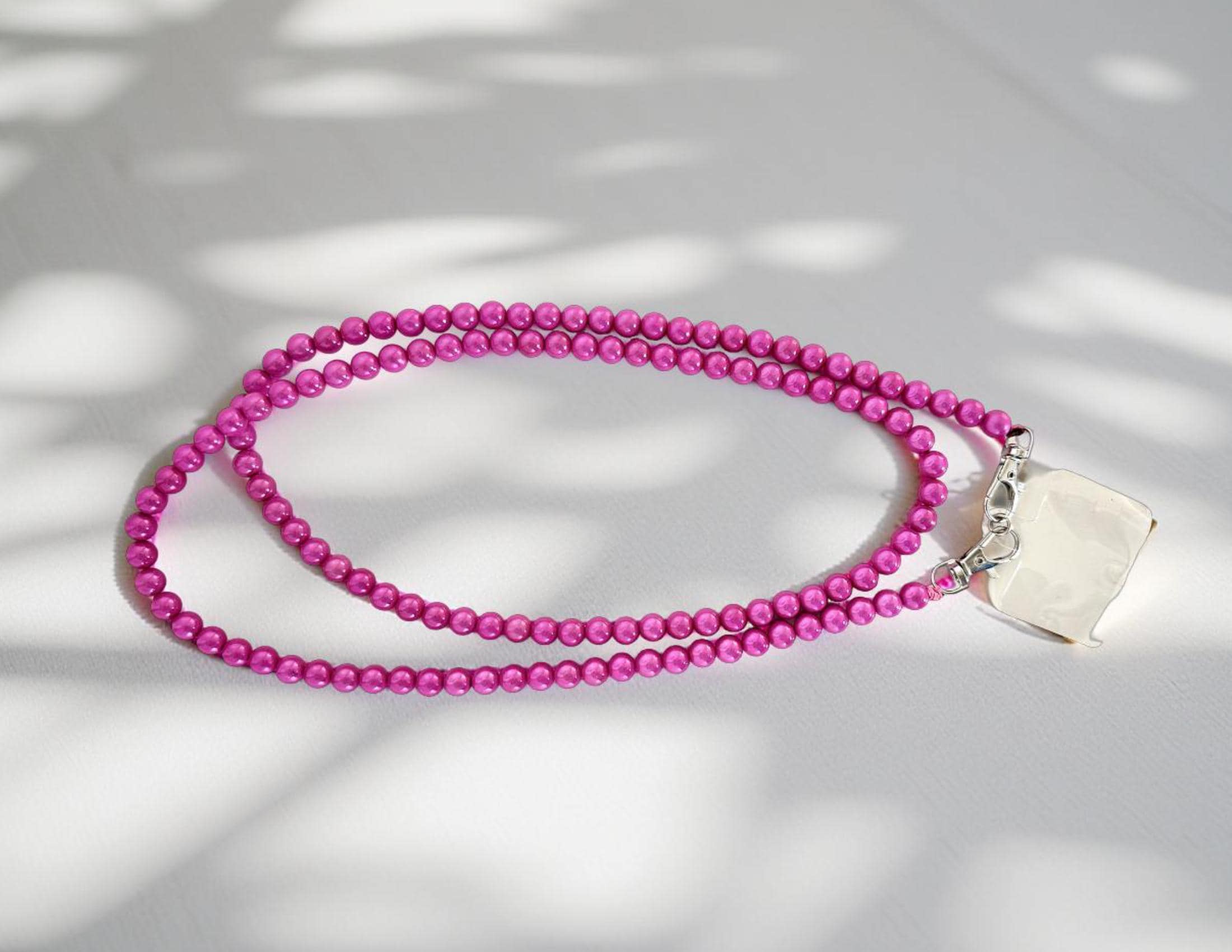 Perlen Handykette | Handygurt irisierende Perlen | Magic Pearls Handy Strap | Wechselgurt Taschengurt Handykette - viele Farben