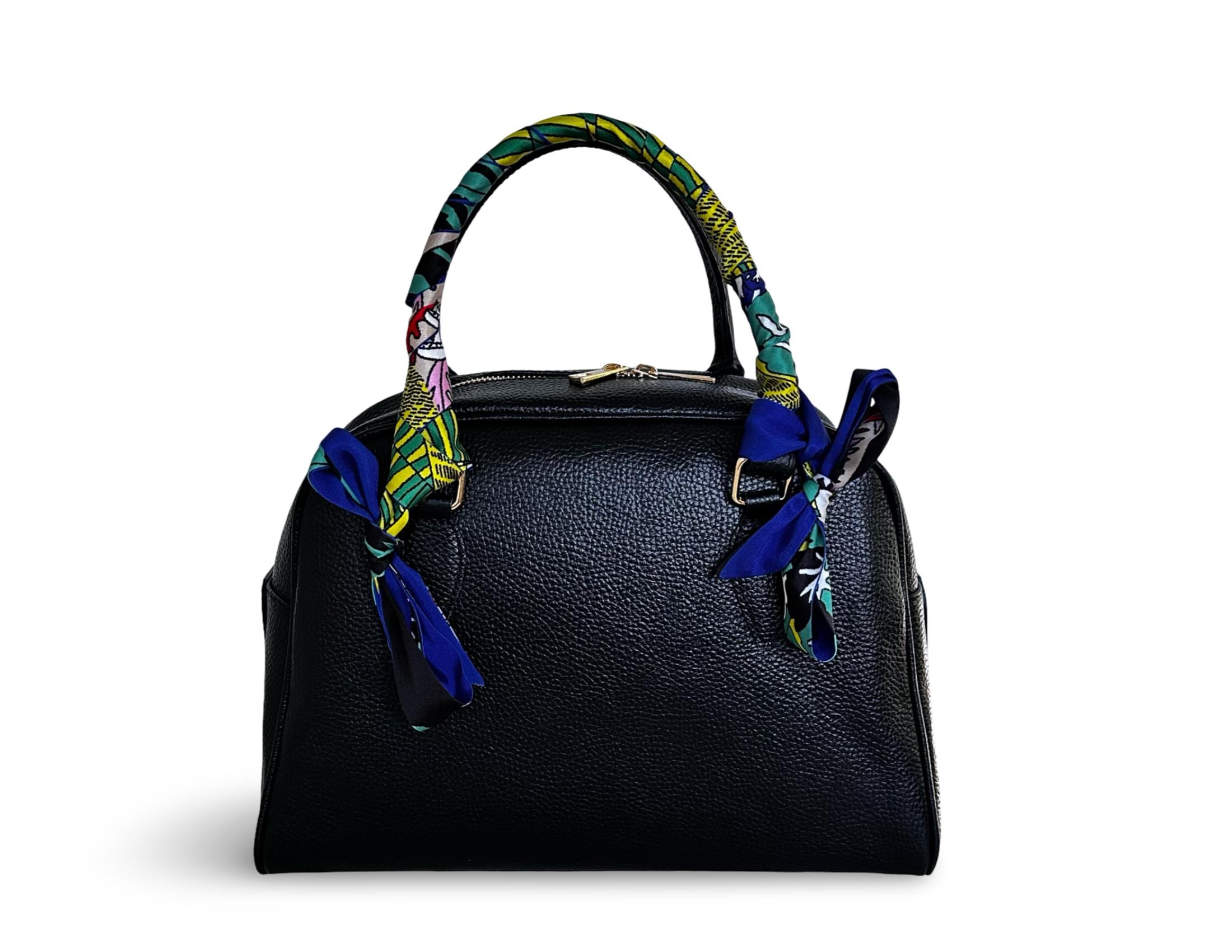 Schmaler seidiger Schal | Twilly Handtasche Griff | Wrap | Tuch | Haarband | Armband | Foulard | Taschenband | Vintage Stil blau grün
