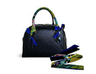 Schmaler seidiger Schal | Twilly Handtasche Griff | Wrap | Tuch | Haarband | Armband | Foulard | Taschenband | Vintage Stil blau grün
