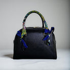 Schmaler seidiger Schal | Twilly Handtasche Griff | Wrap | Tuch | Haarband | Armband | Foulard | Taschenband | Vintage Stil blau grün