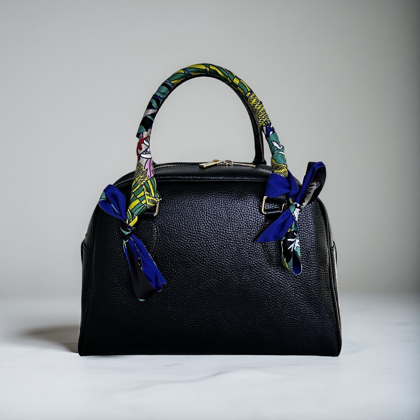 Schmaler seidiger Schal | Twilly Handtasche Griff | Wrap | Tuch | Haarband | Armband | Foulard | Taschenband | Vintage Stil blau grün