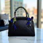 Schmaler seidiger Schal | Twilly Handtasche Griff | Wrap | Tuch | Haarband | Armband | Foulard | Taschenband | Vintage Stil blau grün