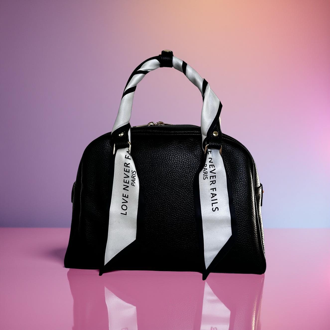 Twilly | Seidiger schmaler Schal | Haarband | Love Never Fails | für Handtasche, als Armband, Haarband, Krawatte, kleines Halstuch