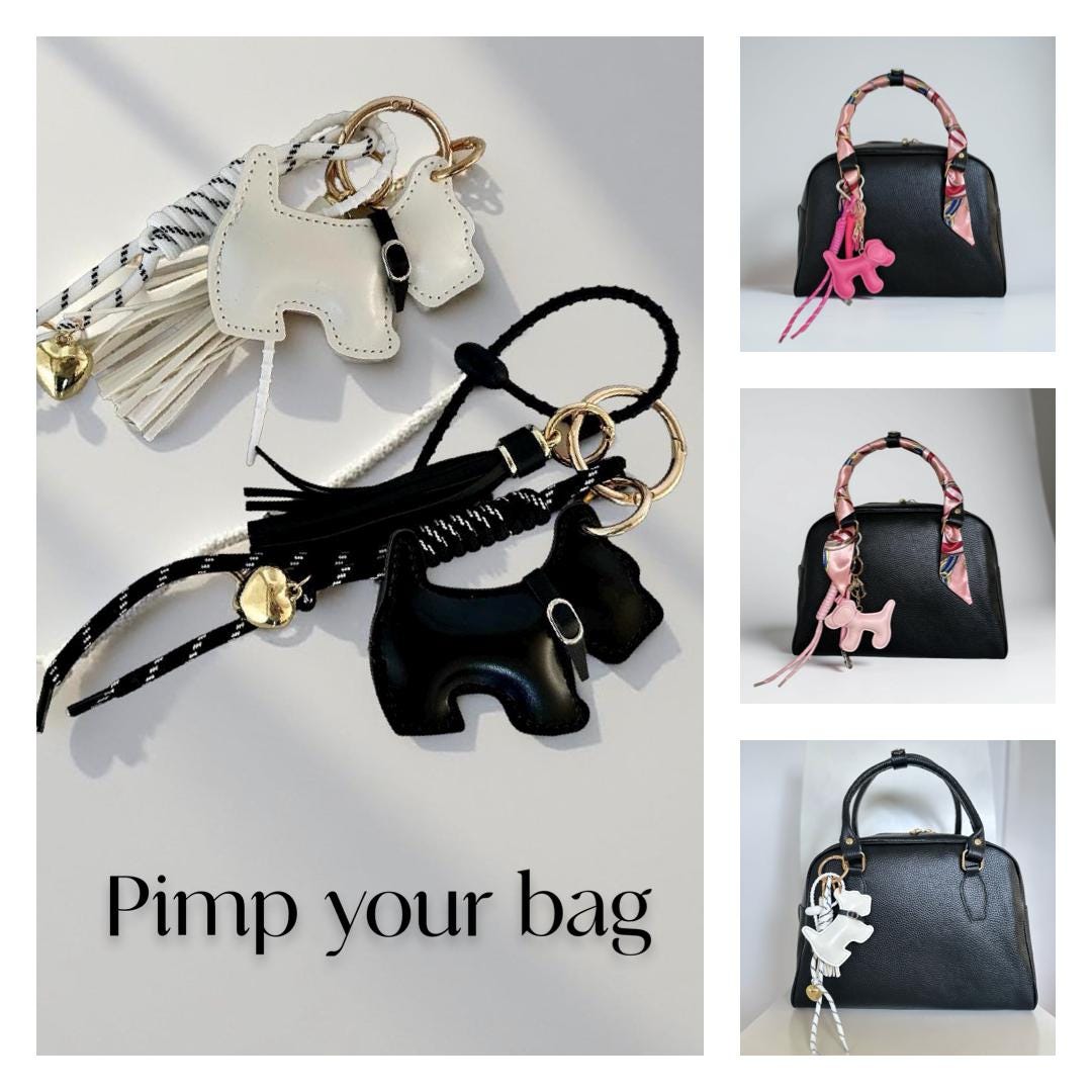 Anhänger Hund | Taschenschmuck Taschenanhänger | Bag Charm schwarz oder weiß Westie