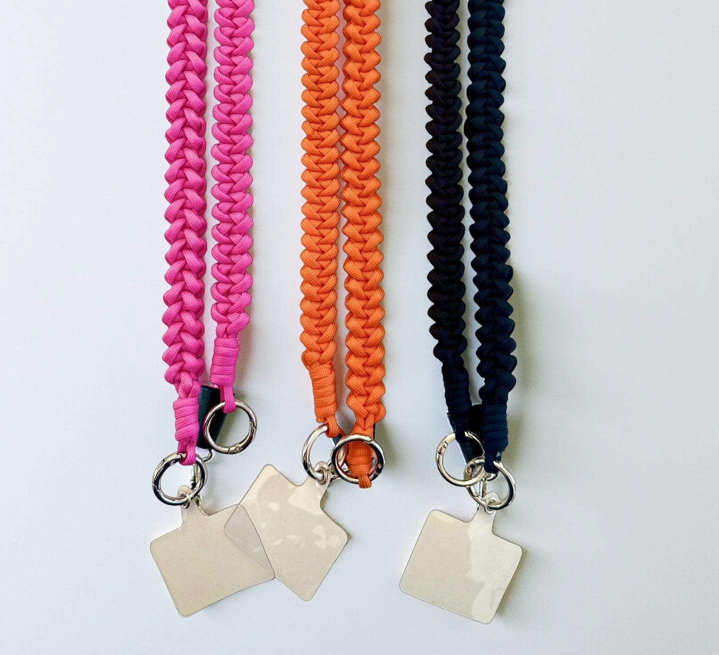 Lange Handyschnur Makramee | Band für alle Mobiltelefone inkl. Adapter | Taschengurt | in 9 Farben