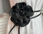 Blumen Leder Gürtel | Bindegürtel Blüte | große Lederblume | schwarz, gold, pink, taupe, flieder, silber, Leo, Khaki, Braun | echt Leder