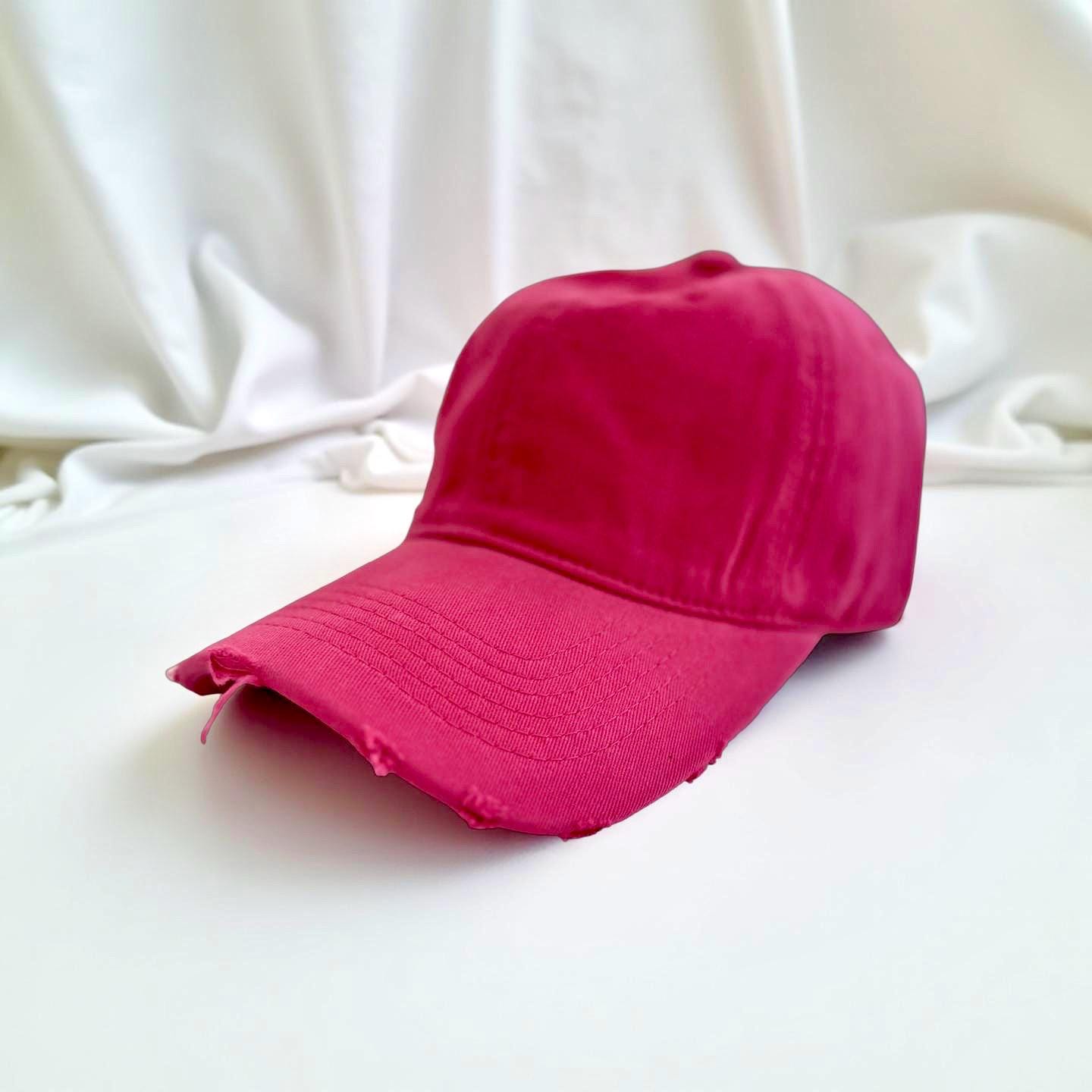 Basecap distressed pink | Baseball Kappe im used Look rosa oder beige