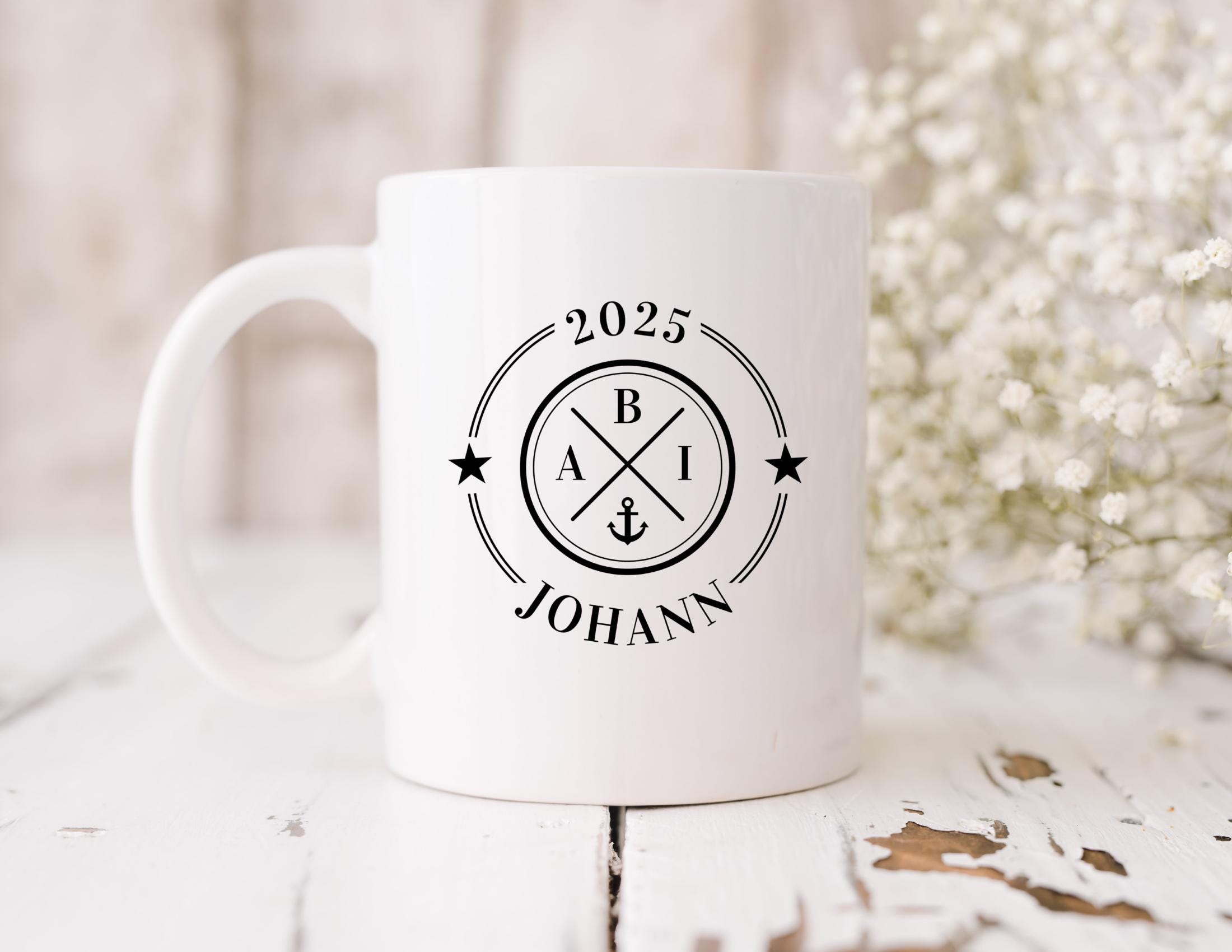 Abi 2025 | Personalisierte Keramiktasse | Tasse mit Name Abiturient | diverse Motive