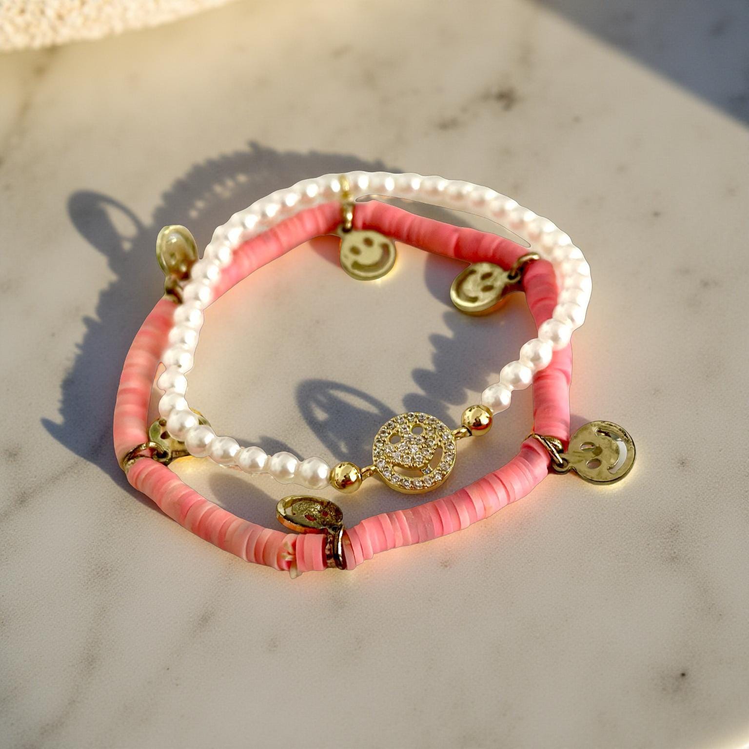 Bunte Sommer Armbänder | Sommer Schmuck Ibiza | Neonfarben Quasten Smileys | personalisierbar